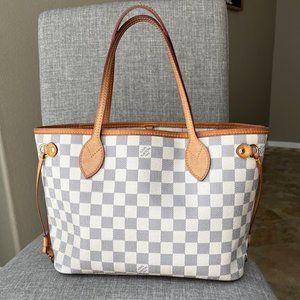 LOUIS VUITTON Damier Azur Neverfull PM Tote Bag